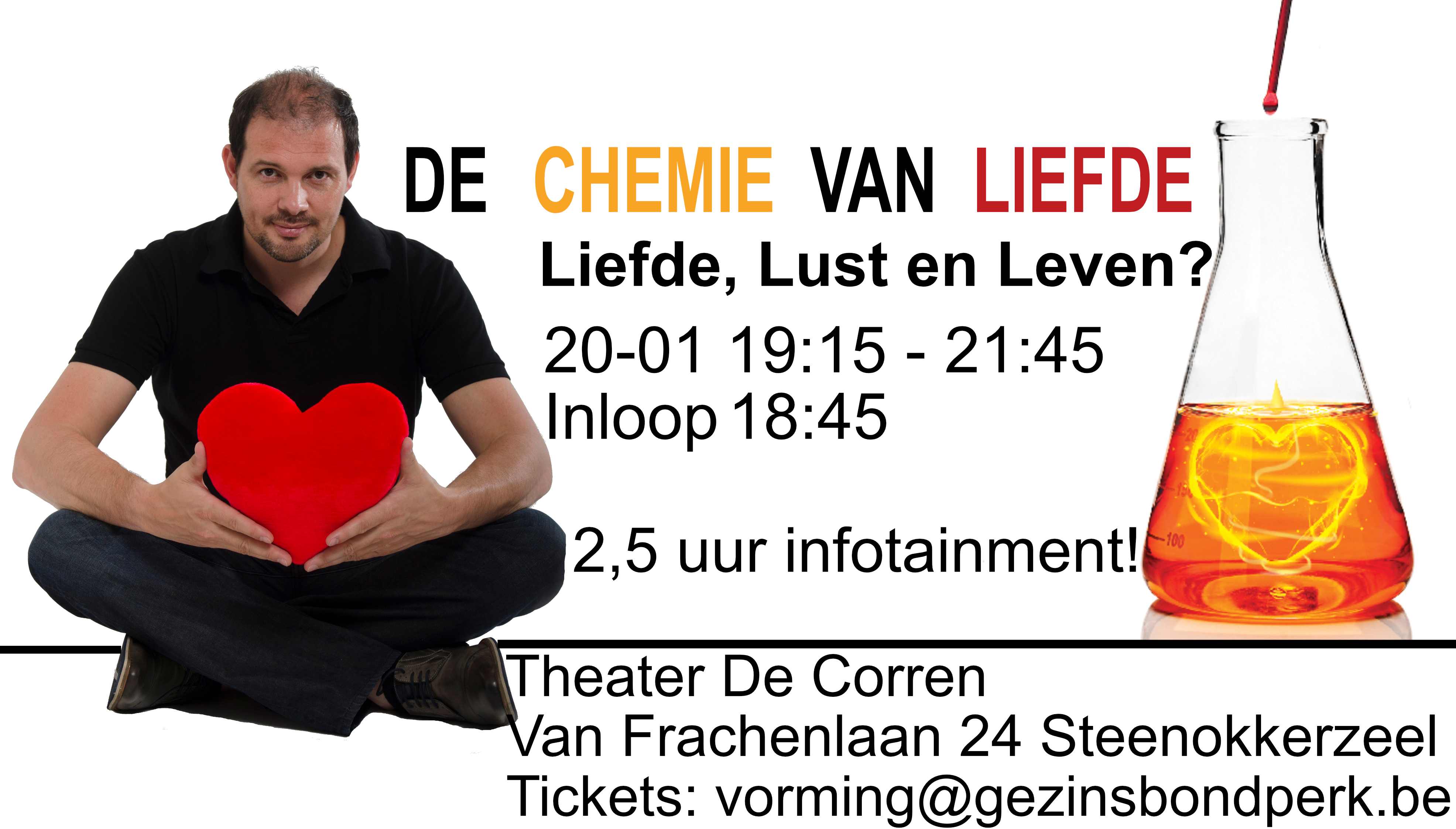 Corren theater 20-01 2023 De Chemie Van Liefde Tony Verheij infotainment entertrainment theater Brussel